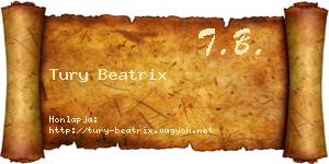 Tury Beatrix névjegykártya
